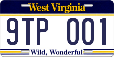 WV license plate 9TP001