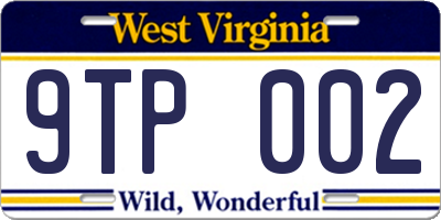 WV license plate 9TP002