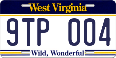 WV license plate 9TP004