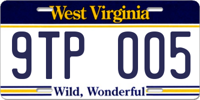 WV license plate 9TP005