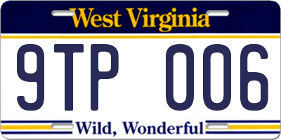 WV license plate 9TP006