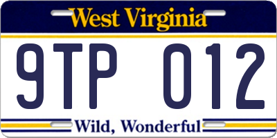 WV license plate 9TP012