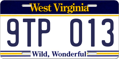 WV license plate 9TP013
