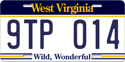 WV license plate 9TP014