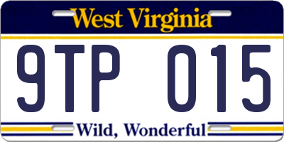 WV license plate 9TP015