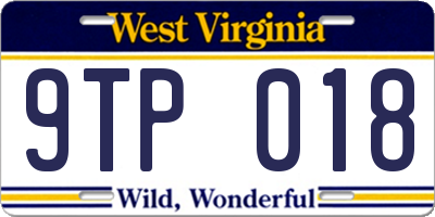 WV license plate 9TP018