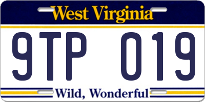 WV license plate 9TP019