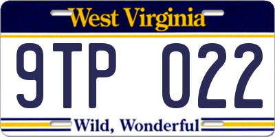 WV license plate 9TP022