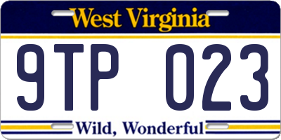 WV license plate 9TP023