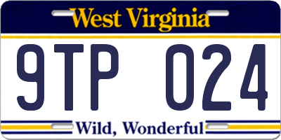 WV license plate 9TP024