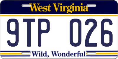 WV license plate 9TP026
