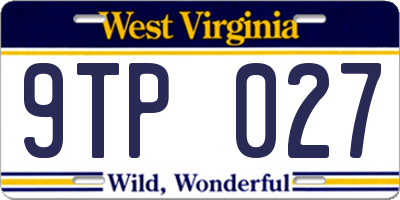 WV license plate 9TP027