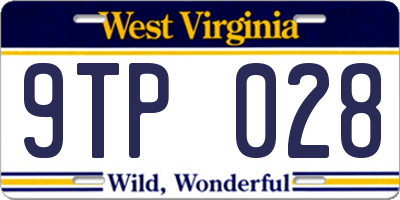 WV license plate 9TP028