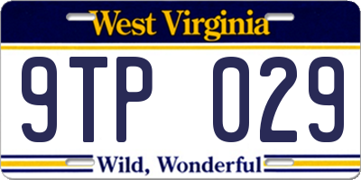 WV license plate 9TP029