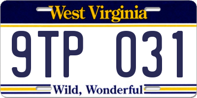WV license plate 9TP031