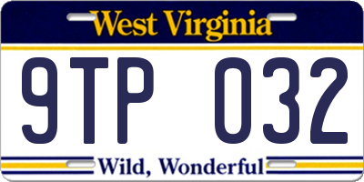 WV license plate 9TP032
