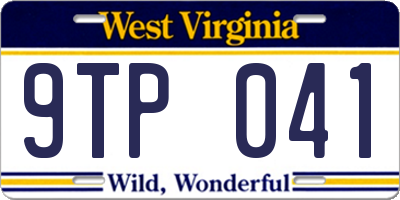 WV license plate 9TP041