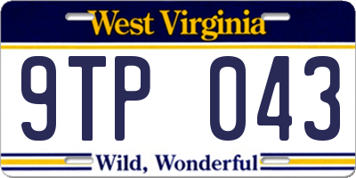 WV license plate 9TP043