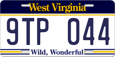 WV license plate 9TP044