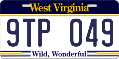 WV license plate 9TP049