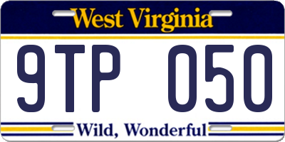 WV license plate 9TP050