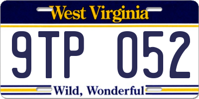 WV license plate 9TP052