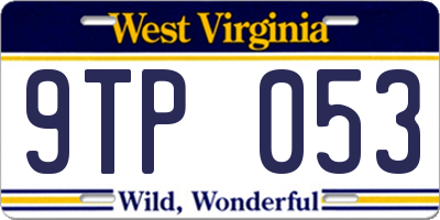 WV license plate 9TP053