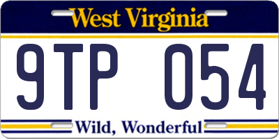 WV license plate 9TP054