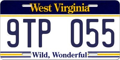 WV license plate 9TP055