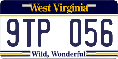 WV license plate 9TP056