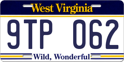 WV license plate 9TP062