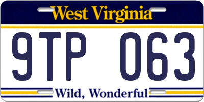 WV license plate 9TP063