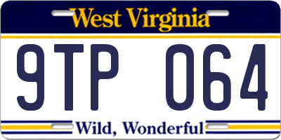 WV license plate 9TP064