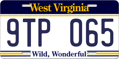 WV license plate 9TP065