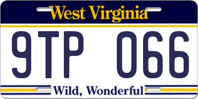 WV license plate 9TP066