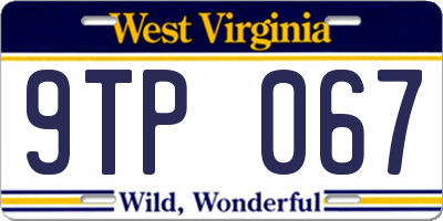 WV license plate 9TP067