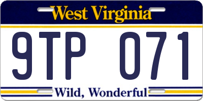 WV license plate 9TP071