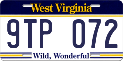WV license plate 9TP072