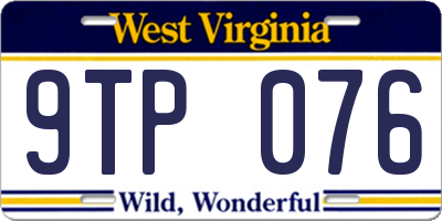 WV license plate 9TP076