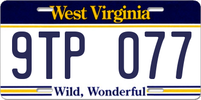 WV license plate 9TP077