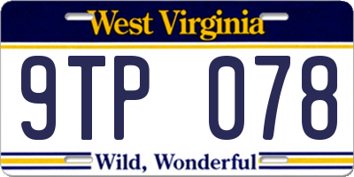 WV license plate 9TP078