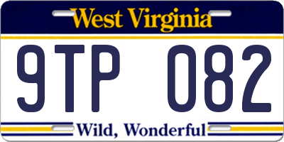 WV license plate 9TP082