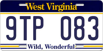 WV license plate 9TP083