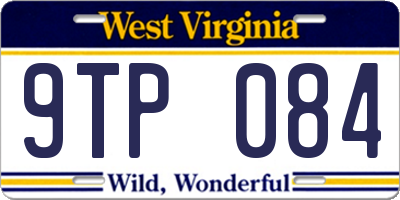WV license plate 9TP084