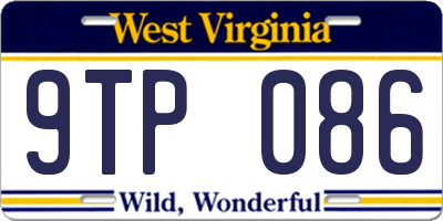 WV license plate 9TP086