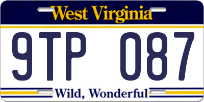 WV license plate 9TP087