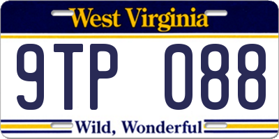 WV license plate 9TP088