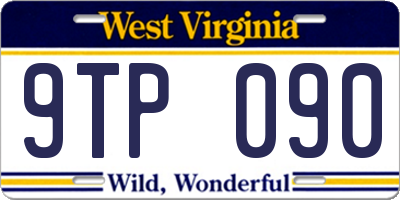 WV license plate 9TP090
