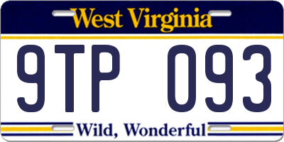 WV license plate 9TP093