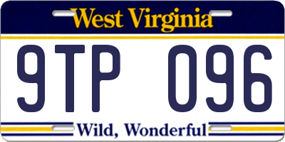 WV license plate 9TP096